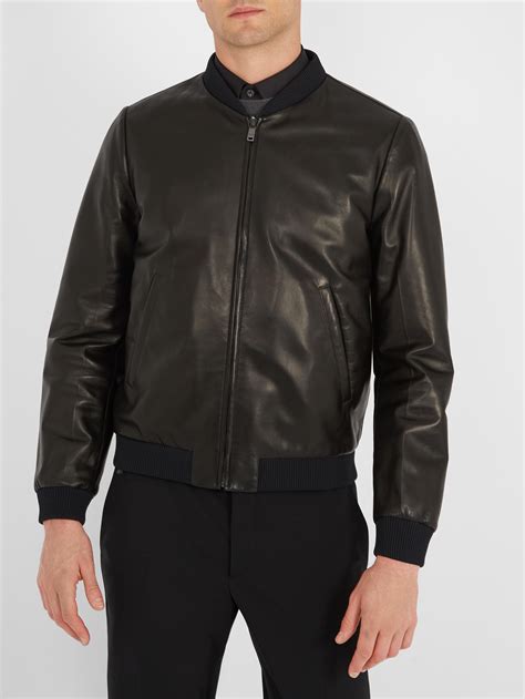 Prada Men's Leather Bomber Jacket 